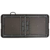 thumbnail of Mesa de jardín plegable HDPE marrón aspecto ratán 120x60x74 cm