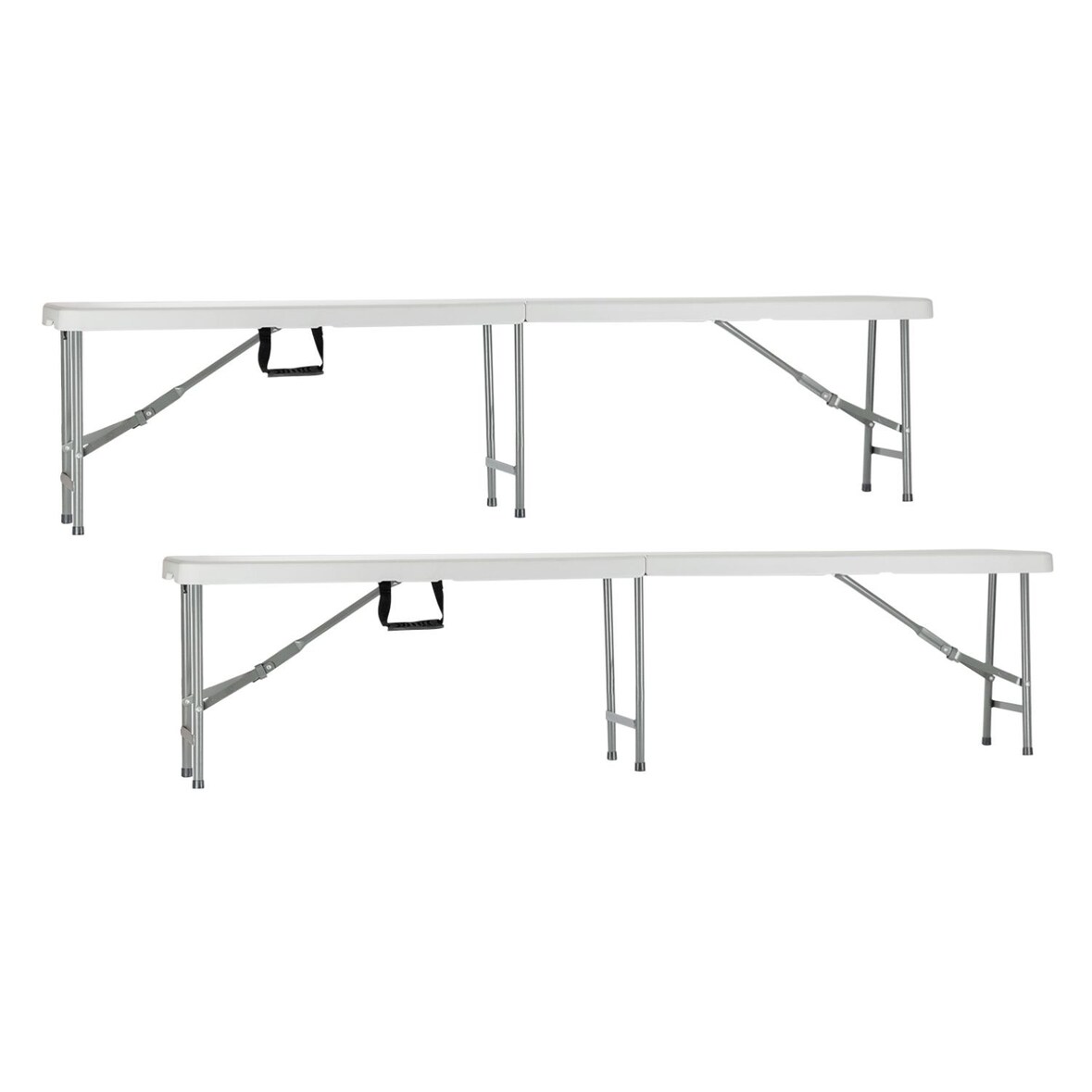 Pack 2 Bancos Dobráveis Catering Branco 180x28x43cm O91
