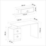 thumbnail of Schreibtisch Kompakt Anthrazit Walnuss 9758