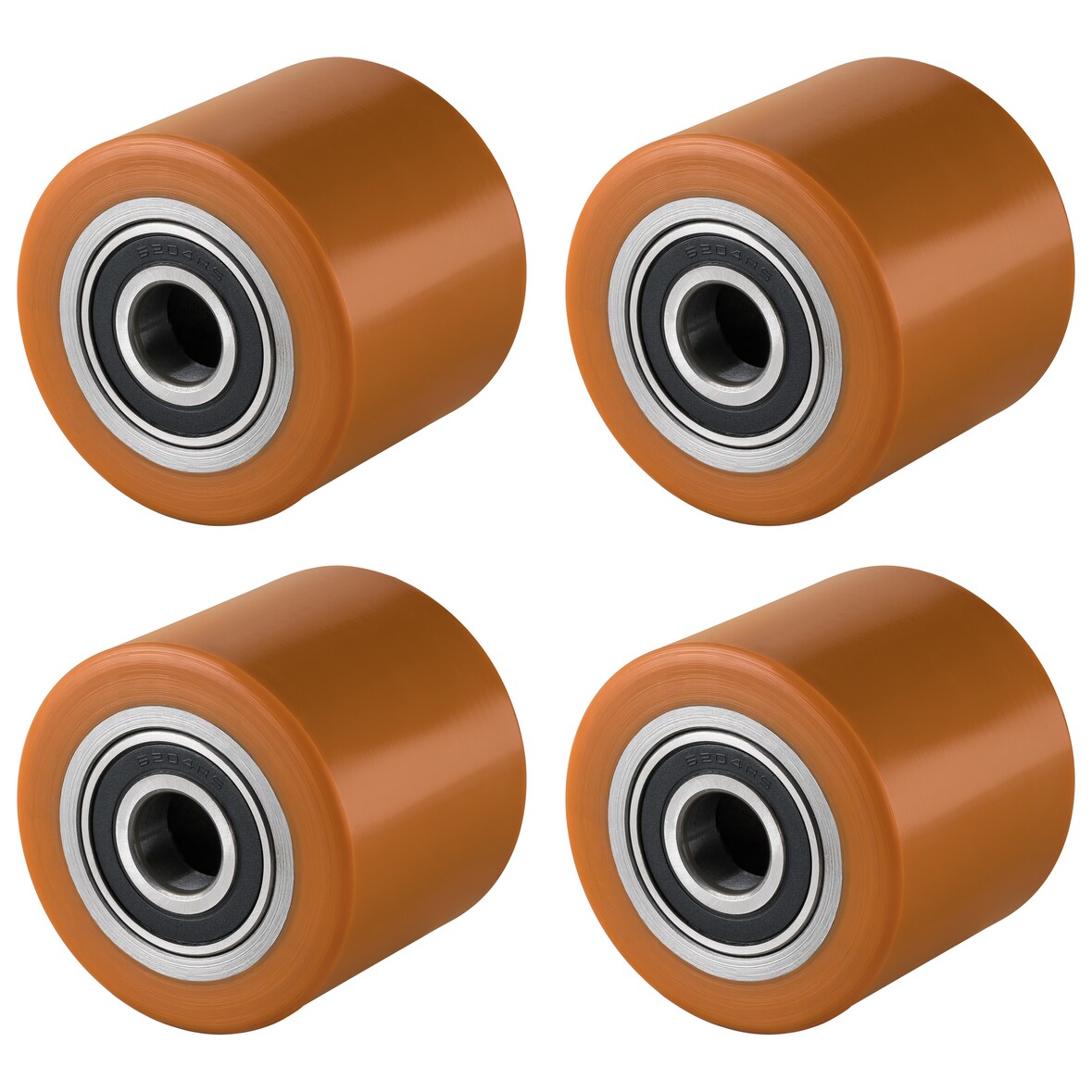 4 Stück Hubwagenrollen Polyurethan 82 x 70 mm, Achse 20 mm inkl. Kugellager - Ersatzrollen