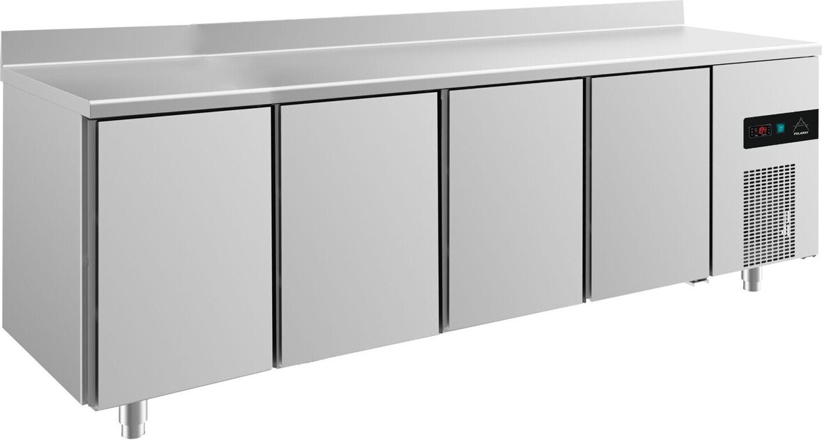 Gastro Kühltisch 4 Türen Umluftkühlung Aufkantung, 2330x700x850mm 632l -2/+8°C
