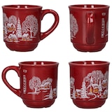 thumbnail of 3160100 - 6er Set Glühweinbecher in dunkelrot mit Weihnachtslandschaft 0,2L geeicht