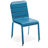 thumbnail of Chaise de terrasse en métal bleu pacific  - Oviala