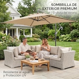 thumbnail of Outsunny parasol excéntrico 294x193 cm sombrilla de jardín con base cruzada y manivela impermeable protección UV sombrilla para terraza patio beige