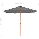 thumbnail of vidaXL Parasol met houten paal 300 cm antraciet