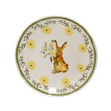 thumbnail of Frühstücksteller Porzellan 20,2x2,3cm Hasen und Blumen Motiv Essteller Ostern Mittagsteller Speiseteller Frühstücksteller Snackteller Geschirr
