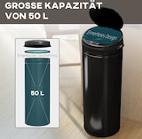thumbnail of Sensor-Mülleimer Edelstahl schwarz 30,5x30,5x85 cm, 50 L, berührungslos, Soft-Close-Deckel, fingerabdruckresistent