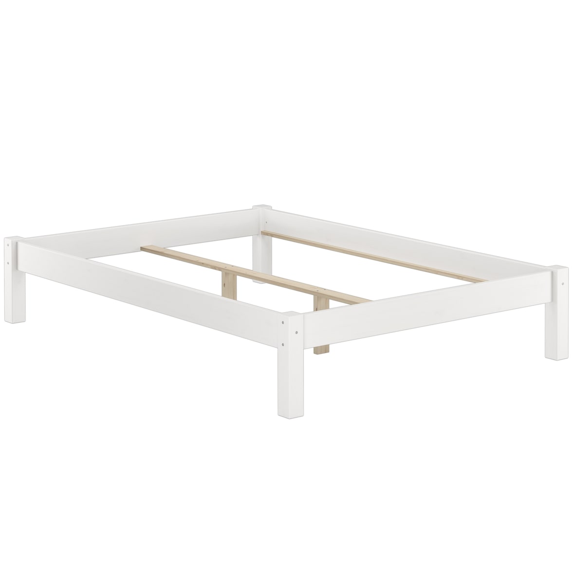 Weißes Bettgestell Kiefer Doppelbett 140x200 Massivholzbett ohne Zubehör 60.35-14 W oR