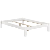 thumbnail of Weißes Bettgestell Kiefer Doppelbett 140x200 Massivholzbett ohne Zubehör 60.35-14 W oR