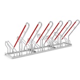 thumbnail of Anlehnparker 2506 einseitig | Fahrradständer für 6 Fahrräder | erweiterbar zur Freiaufstellung | Abwechselnde Hoch-/Tiefeinstellung | mit Anlehnbügel