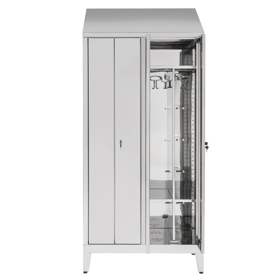 Armadio spogliatoio in acciaio inox AISI 304 a 2 posti a 4 ante cm. 95x50x215h