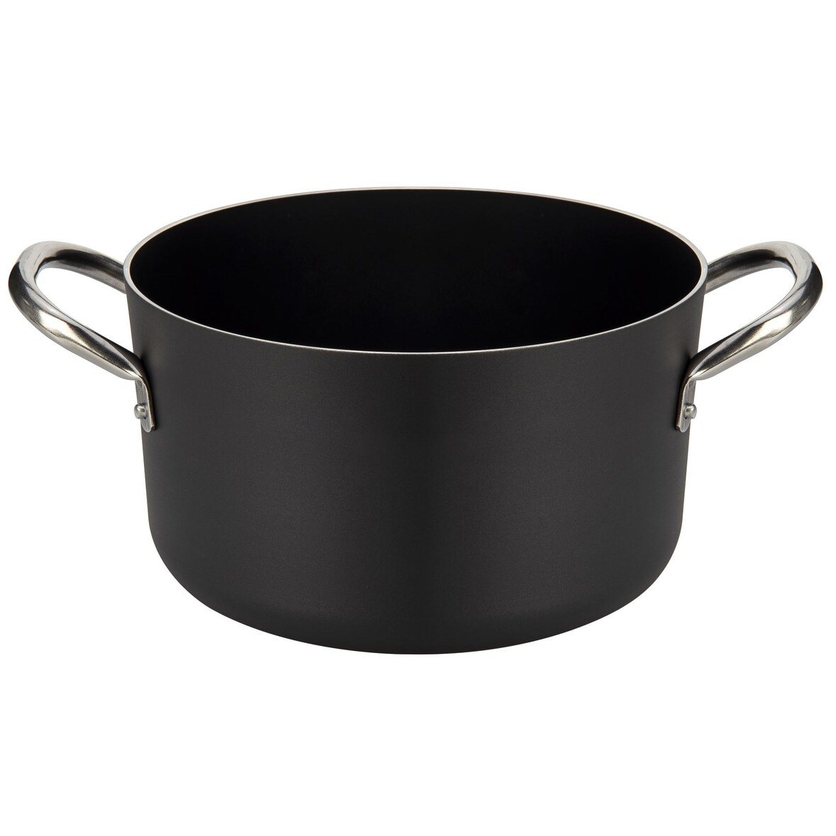 Ballarini 2118.24 casseruola media 2m 24cm - alluminio anti aderente nero professionale con finitura esterna nera anti macchia