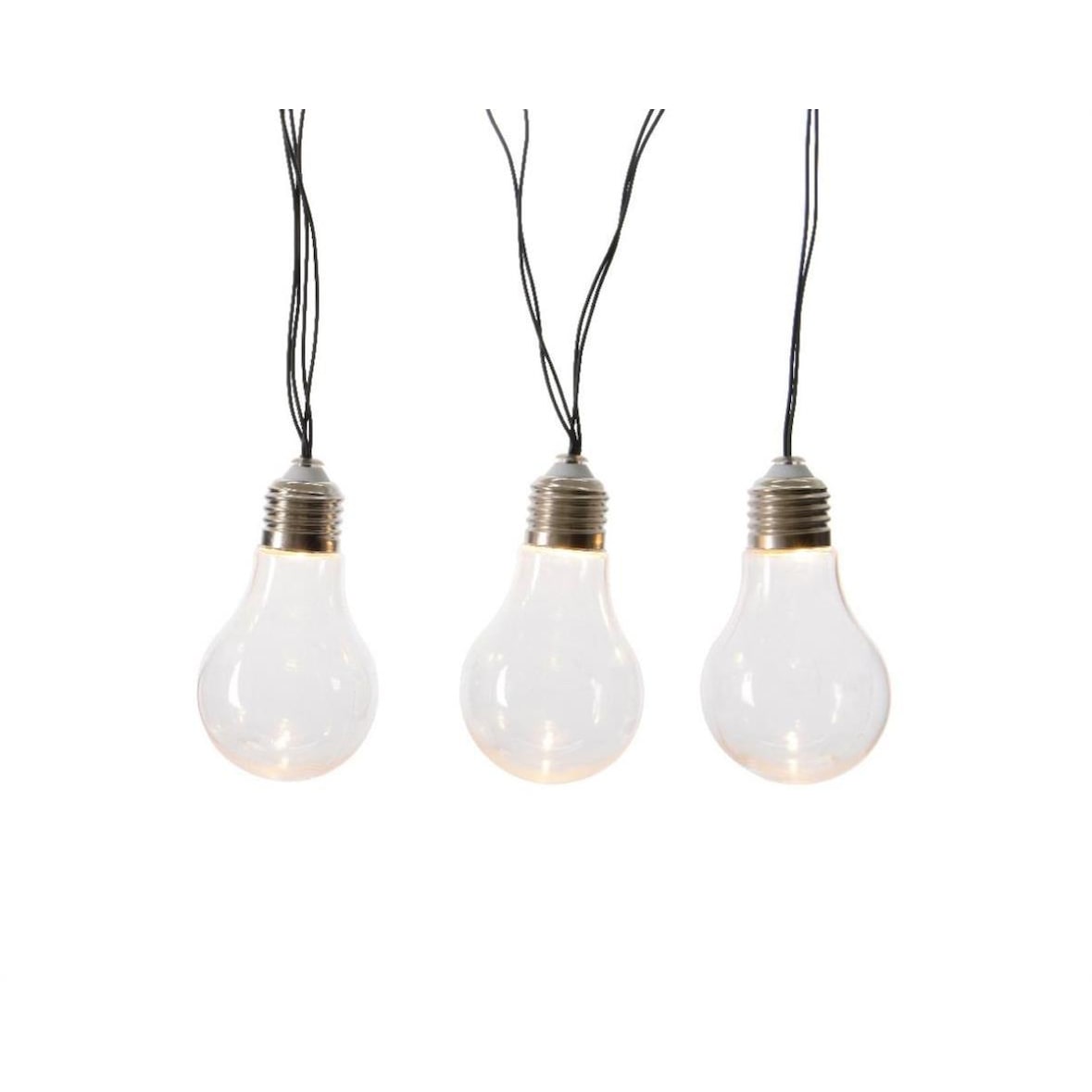 LED Solar Lichterkette Außen 10 warmweiße LED L: 4,5m transparent Glühbirnen