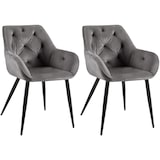 thumbnail of 2er Set Esszimmerstühle Cassis Samtbezug dunkelgrau/Samt