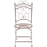 thumbnail of Lot de 2 Chaises de jardin pliables Indra en fer forgé Marron antique