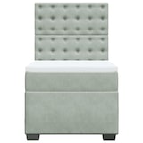 thumbnail of vidaXL Boxspringbett mit Matratze Hellgrau 90x200 cm Samt