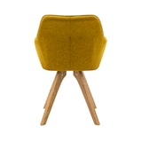 thumbnail of SalesFever Ensemble de 2 chaises rembourrées avec accoudoirs|Housse textile|Cadre chêne massif|Matelassage losanges dans la zone arrière|jaune curry