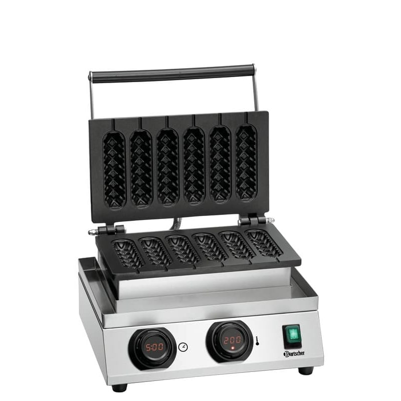 Máquina de waffles digital profissional de 6 waffles bartscher mdi lolly 600