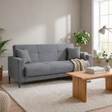 thumbnail of Divano Letto 3 Posti Con Cassettone Contenitore Imbottitura A Molle E Cuscini Inclusi Trasformabile in Letto Per Salotto 212 x 87 x 90 Cm Grigio