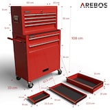 thumbnail of Carrello dell'officina Carrello attrezzi Cassetta attrezzi 9 scomparti Rosso