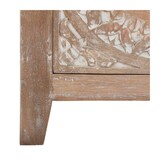 thumbnail of Table d'appoint Table de chevet en bois sculpté effet blanchi 1 porte H 45 cm