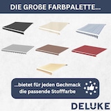 thumbnail of DELUKE® Markisenbespannung Markisenstoff Wasserabweisend Reißfest Anthrazit-Weiß, für 300x250cm Rahmen Markise mit Volant Markisen Ersatzstoff