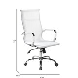 thumbnail of Dmora Sedia da ufficio Dfrosi, Poltrona direzionale con braccioli, Sedia ergonomica da ufficio, Bianco, 63x54h106/116 cm