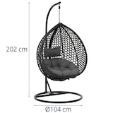 thumbnail of Uniprodo Outdoor-Hängesessel mit Gestell - Sitz zusammenfaltbar - schwarz/grau - Tropfenform