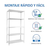 thumbnail of SimonRack Metallregal mit Schrauben 2000x1100x400 mm, 5 Böden, 75 kg Biegepunkt, Weiss - Advantage