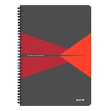 thumbnail of Leitz OFFICE Blocco per appunti con rilegatura a spirale e copertina in cartoncino plastificato, Formato A4, Quadretti, 90 fogli, Rosso, 46470025