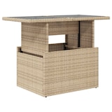 thumbnail of vidaXL Tuintafel met glazen blad 100x55x73 cm poly rattan beige