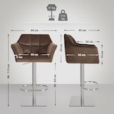 thumbnail of 2er Set Barhocker Damaso Samtbezug braun/Edelstahl