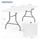 thumbnail of Yoevu - Mesa plegable de resina 152 cm compacta, resistente y fácil de transportar para interior y exterior