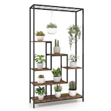 thumbnail of Helloshop26 - Estantería de flores 100 x 30 x 180 cm con 10 ganchos para colgar estilo industrial para salón metal negro rústico 20_0014802