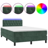 thumbnail of vidaXL Boxspringbett mit Matratze & LED Dunkelgrün 120x200 cm Samt