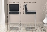 thumbnail of CHEFGASTRO Barhocker QUEENS HxBxT 104x42x48cm Kunstleder Schwarz Barstuhl