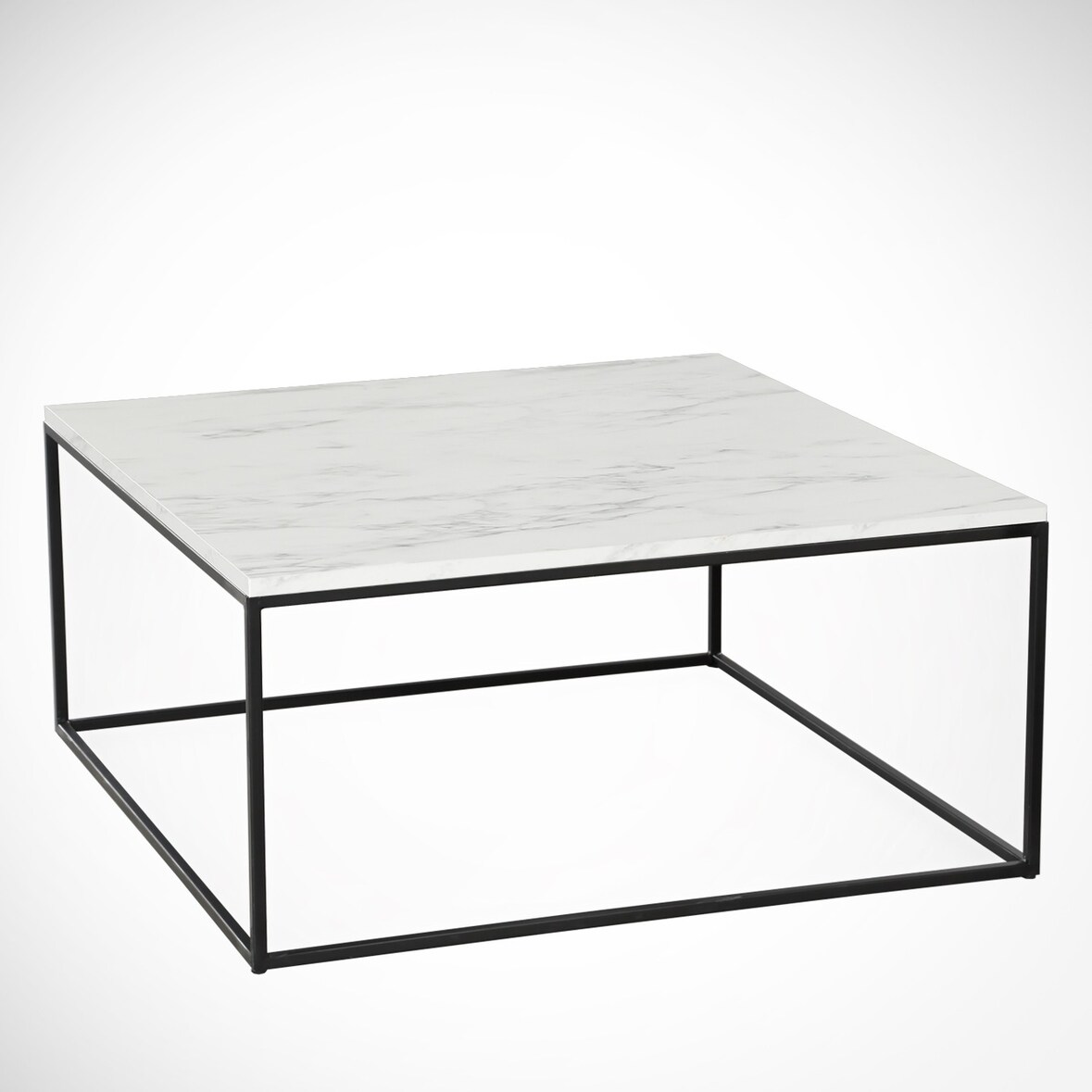 Skye Decor, Poly- Poly CTN, Weiß,Schwarz, Couchtische, 43x75x75 cm, 100% Melaminbeschichtete Partikelplatte