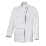 thumbnail of Grevotex Kochjacke / Bäckerjacke mit Paspel dunkelgrau und Kugelschreibertasche  / Größe 48