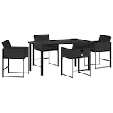 thumbnail of vidaXL 5-teiliges Gartenset mit Kissen in Schwarz aus Poly Rattan