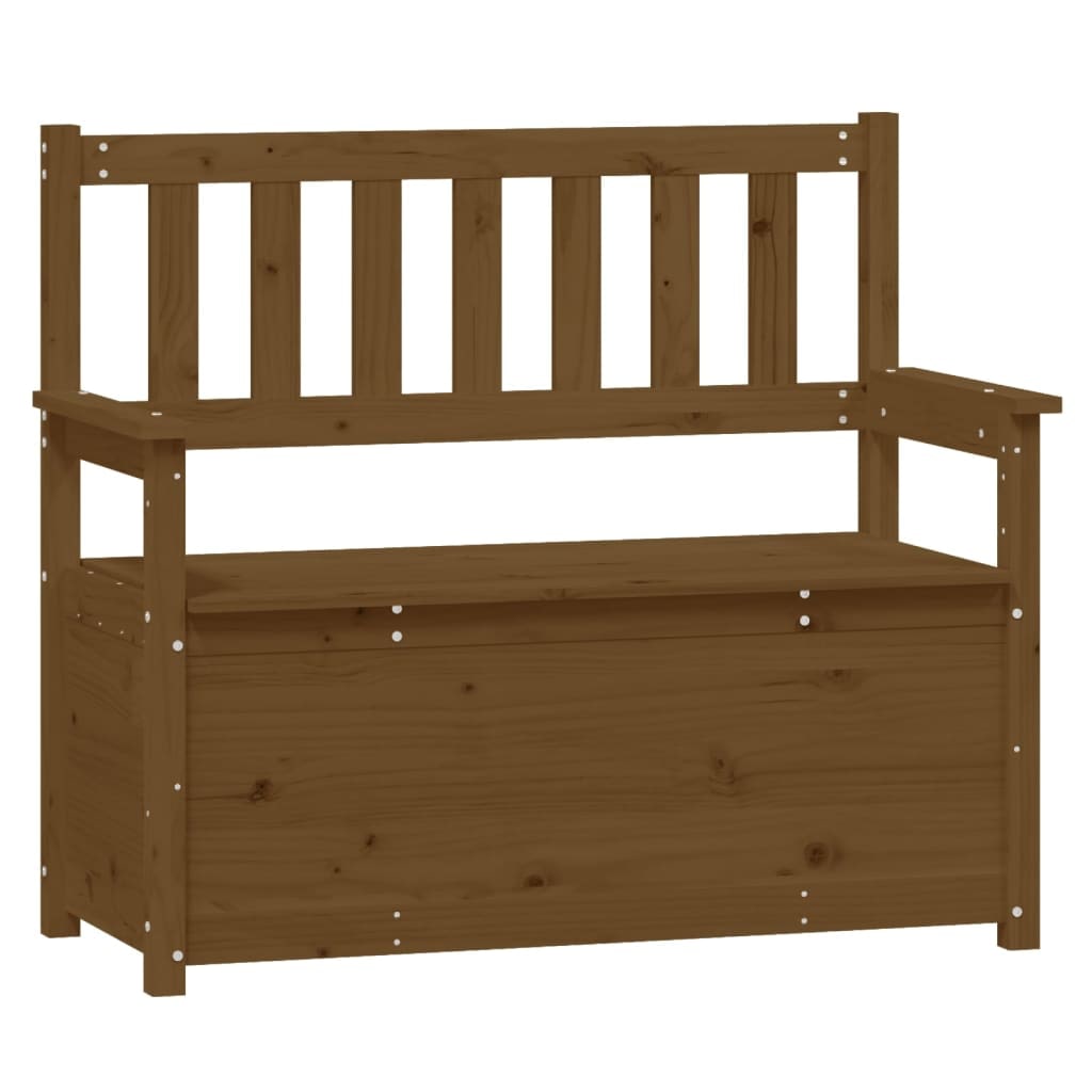 Helloshop26 - Bank 112,5 x 51,5 x 96,5 cm massives Kiefernholz honigbraun 02_0010519