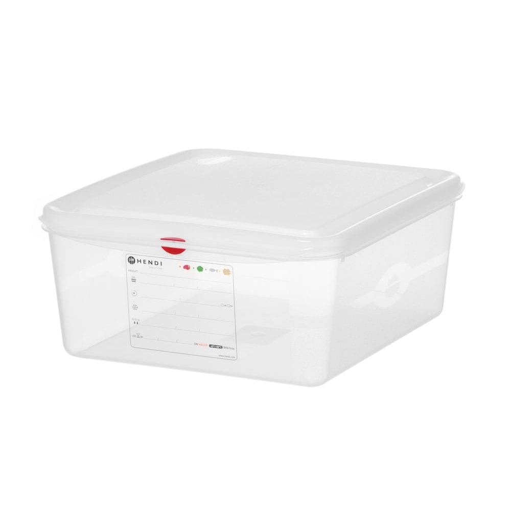 HENDI GN 2/3 container, polypropyleen, GN 2/3, 13,5L, Transparant, 354x325x(H)150mm, Rechthoekig