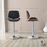 thumbnail of Set di 2 sgabelli da bar Clawson in tessuto Noce/nero/cromo