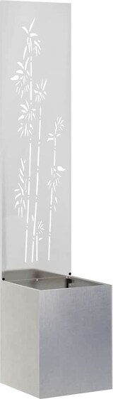 thumbnail of vidaXL Blumentopf mit dekorativem Paneel Silber 32 x 140 cm Edelstahl