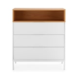 thumbnail of Cómoda de noche Nieve 3 cajones Blanco, estable y fácil de montar