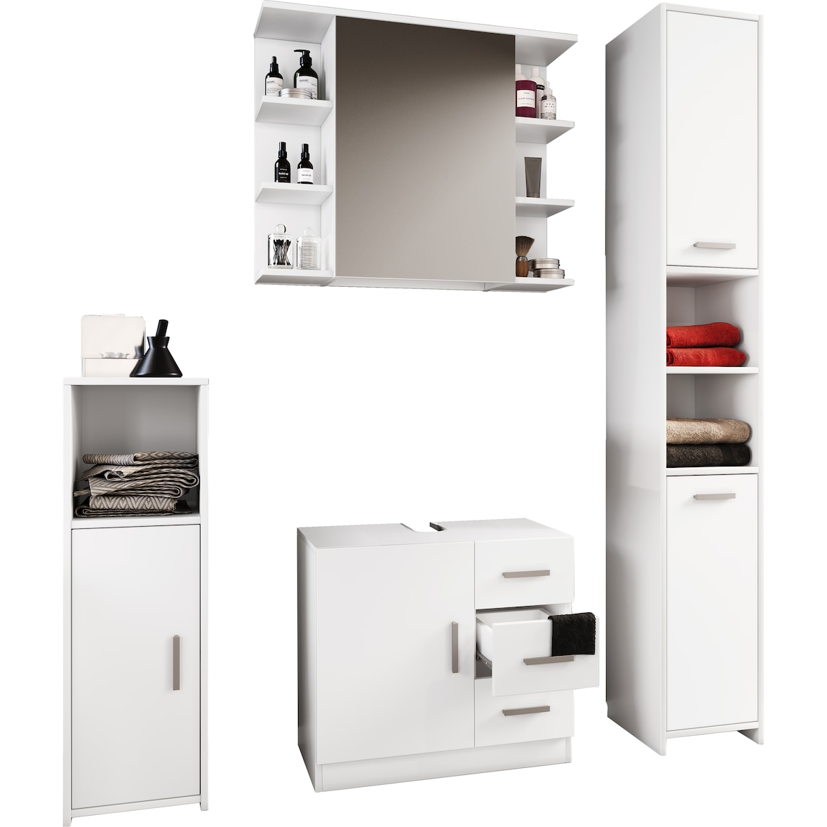 Badkamermeubelsets Zalo H. 180 x L. 140 x P. 30 cm Wit