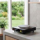 thumbnail of MELCHIONI FAMILY Cocina Eléctrica COOK 1 1000W, Placa de Hierro Fundido, Termostato Regulable, LED de Funcionamiento, Negro, 118360120