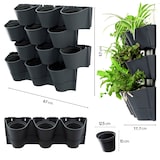 thumbnail of Prosperplast - Fioriera verticale Cascade Wall in plastica color antracite 67x17,7x57 cm