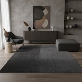 thumbnail of Teppich Flur Einfarbig Pflegeleicht Waschbar Strapazierfähig Wohnzimmer Schlafzimmer Rund Grau 200x200 cm – ISAR von Kadima Design