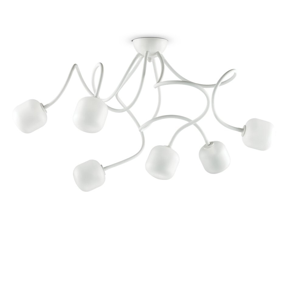 Plafoniera Moderna Octopus Materie Plastiche Bianco 6 Luci G9 3W 3000K