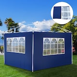 thumbnail of Outsunny 2 Paredes Parte Laterales para Carpa 3x2 Lado Parasol de Gazebo Tela Oxford con 2 Ventanas Medidas Apto para 3x3 3x6 Azul